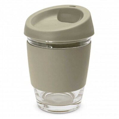 Reusable Glass Coffee Cup 340ml Front