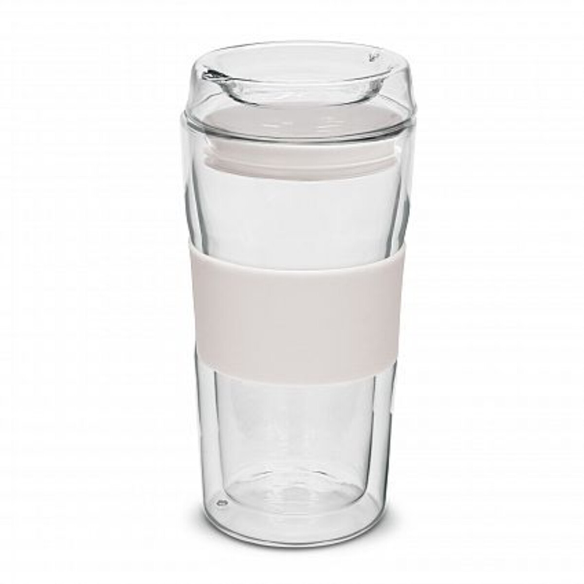 Hot / Cold Double Glass Cup 340ml Front: 1 Colour Print Only